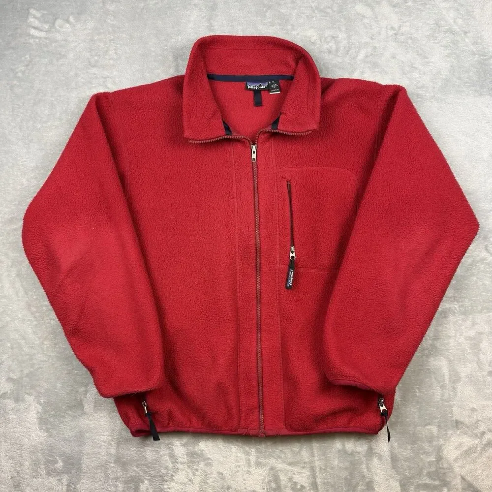 Vintage Patagonia Synchilla Fleece Jacket Men’s XL Red Made in USA Full Zip